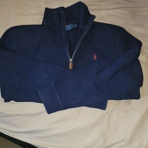 Polo by Ralph Lauren long sleeve haft zipper  100% cotton sizeM, color  blue